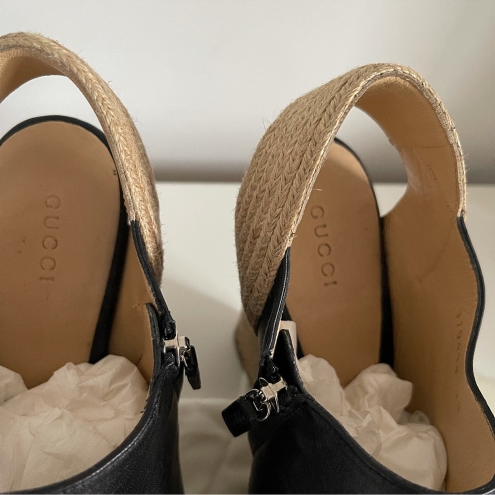 AUTHENTIC GUCCI LEATHER WEDGES - Picture 10 of 11